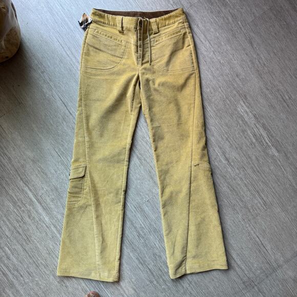 VTG Athleta Corduroy Bootcut Pants Dipper Yellow NEW Sz 4 Stretch Cotton 27x32 - Picture 1 of 11